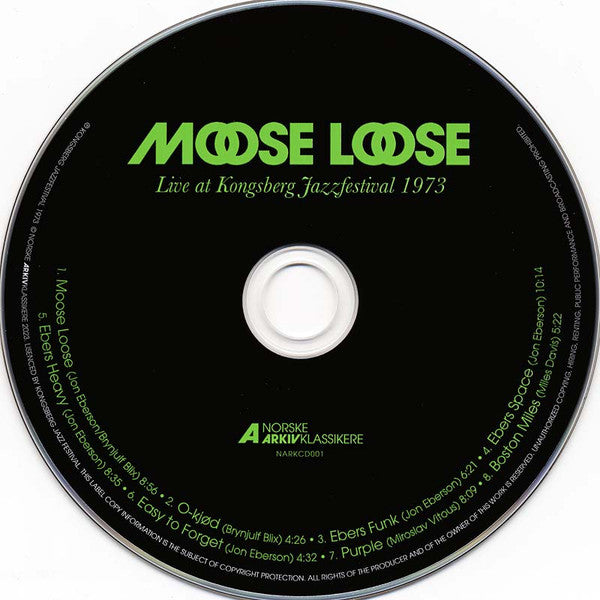 Image of Label Cover of CD - VG+/VG+ - MOOSE LOOSE, Live At Kongsberg Jazzfestival 1973 (Norske Arkivklassikere; NARKCD001, Norway 2023, Jewel Case), , - 1036020E