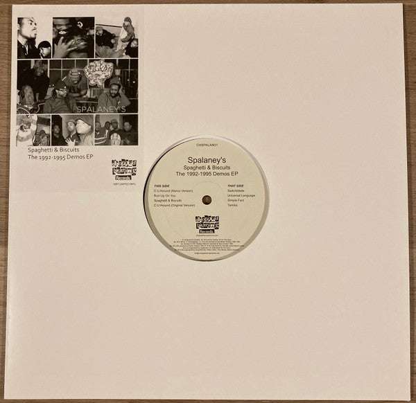 Image of Front Cover of 12" - EX/EX - SPALANEY'S, Spaghetti & Biscuits The 1992-1995 Demos EP (Chopped Herring Records; CHSPALAN01, UK 2022, Stickered Plain Sleeve), , - 1026087E