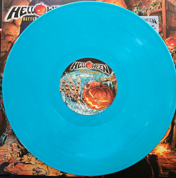 Image of Label Cover of 2xLP - NEW/NEW - HELLOWEEN, Better Than Raw (Sanctuary; 964211570, Europe 2026 Reissue, Gatefold, 2 Inners, Turquoise Vinyl), , Better Than Raw is the eighth studio album by German power metal band Helloween. The album spawned the singles "I Can" and "Hey Lord!". Now as part of the 40th anniversary of the band, this classic including 4 bonus tracks has now been remastered and the original artwork restored. - 1416441C