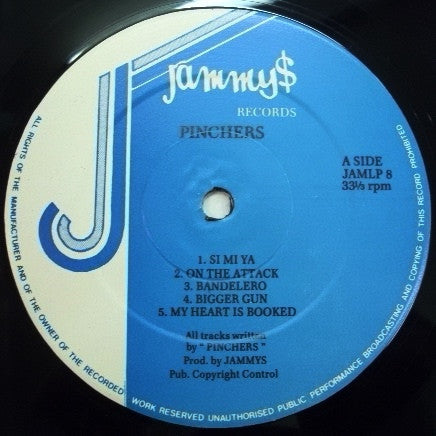 Image of Label Cover of LP - VG+/VG - PINCHERS, Bandelero (Jammy's Records; JAMLP 8, UK 1991), Light mottling, light marks only., - 1016488C