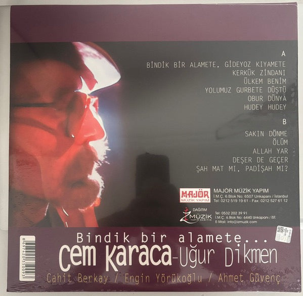 Image of Back Cover of LP - NEW/NEW - CEM KARACA - U UR DIKMEN, CAHIT BERKAY / ENGIN Y R KO LU / AHMET G VEN , Bindik Bir Alamete... (Maj r zg n M zik Yap m; none, Turkey 2024 Reissue, Gatefold), , A modern take on Anatolian rock, featuring theatrical vocals, socially conscious lyrics, and dynamic psychedelic arrangements. Tracks move from the urgent energy of Bindik Bir Alamete, Gideyoz K yamete to reflective numbers like lkem Benim . - 1156053S