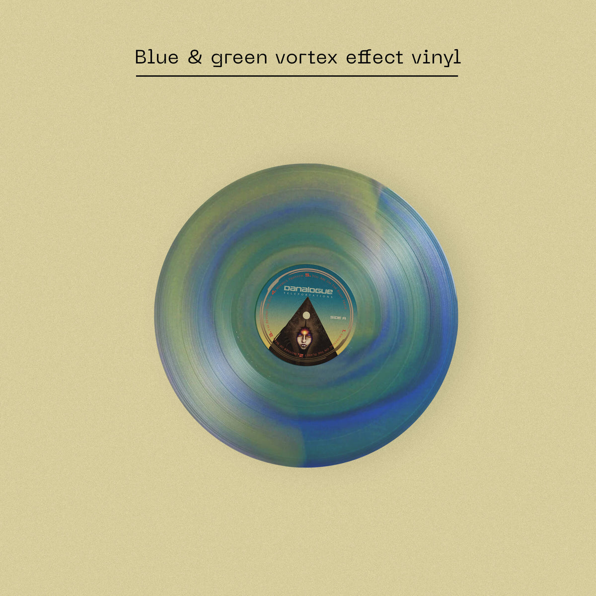 Image of Label Cover of LP - NEW/NEW - DANALOGUE, Teleportations - Dinked Edition (Castles in Space; CIS211LPX, Europe 2026, Poster & Postcard, Blue & green vortex effect vinyl, Signed postcard, 24" x 24 sized fold out poster of album artwork, Limited pressing of 300, Dinked Edition 398), , Following an illustrious stint as founding member of Mercury Music Prize nominated The Comet Is Coming, and also Soccer96, the producer and synthesist Danalogue heralds a new chapter, with his debut solo album Telepor