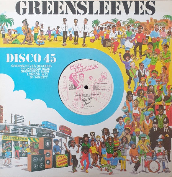 Image of Front Cover of 12" - VG/VG - SISTER LOVE / COMPANY X, Every Bit Of My Heart / Heartbreak Dub (Cool Rockers; NICE 105, UK 1979, Company Sleeve), , - 1116094C