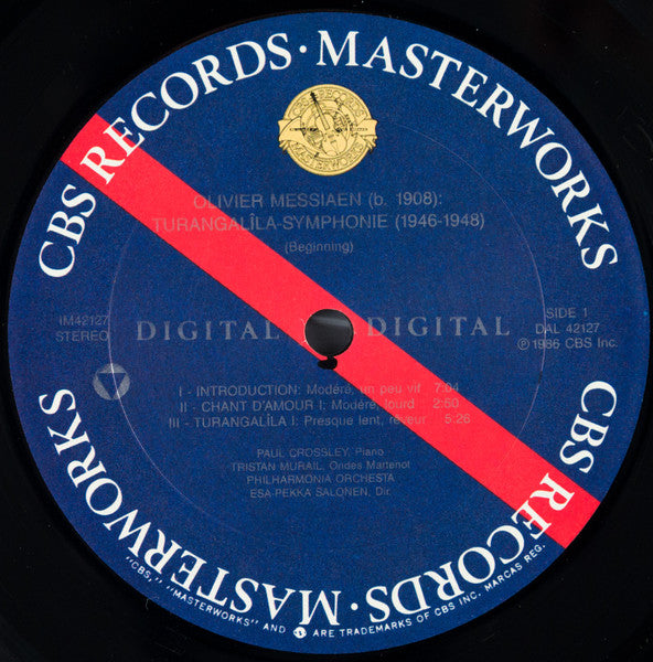 Image of Label Cover of LP - VG+/VG+ - ESA-PEKKA SALONEN, PHILHARMONIA ORCHESTRA, Messiaen: Turangal la-Symphonie (CBS Masterworks Digital; I2M 42126, US 1986), , - 1126249E
