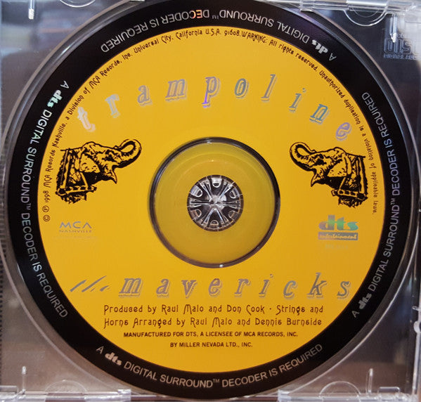 Image of Label Cover of CD - VG+/VG+ - THE MAVERICKS, Trampoline (DTS Entertainment; DTS 1015, US 1998, Jewel Case), , - 1236015E