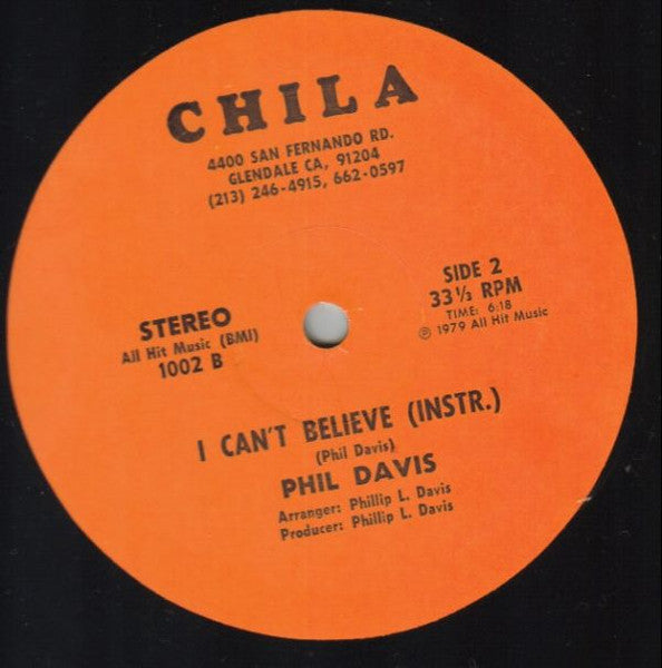 Image of Back Cover of 12" - /G+ - THE VELVET HAMMER*, I Can't Believe (Chila; 1002, US ), heat damage otherwise clean - plays through without fault even with poor tracking. condition reflected in the price, - 1246061S