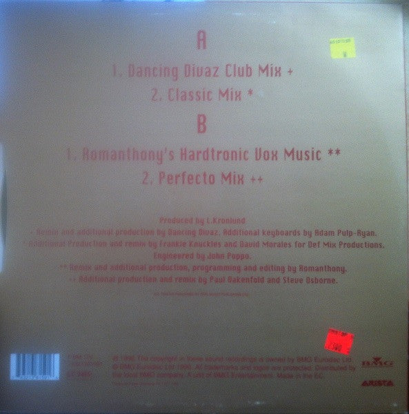 Image of Back Cover of 12" - VG/VG - ALISON LIMERICK, Where Love Lives (BMG Eurodisc Ltd.; 74321 38159 1, Europe 1996, Picture Sleeve), Strong VG, light hairlines only., - 1226355E