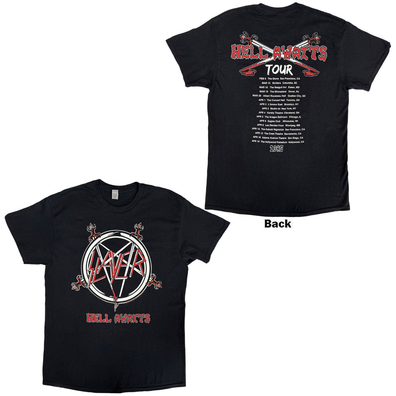 Image of Front Cover of Accessories - NEW/NEW - SLAYER, Slayer Unisex T-Shirt: Hell Awaits Tour (Black) (Back Print) (, Europe ), , - 1256113S