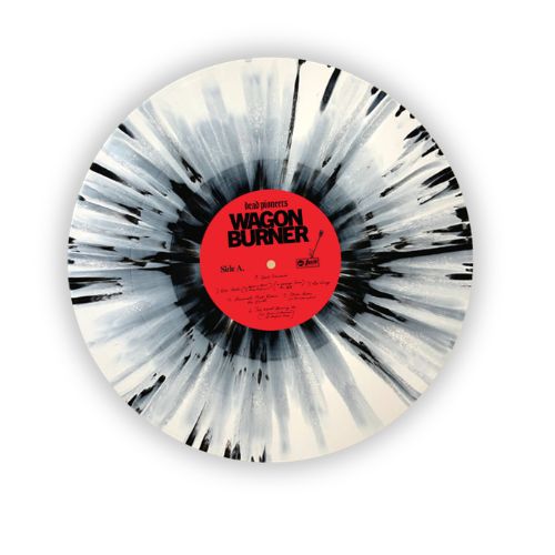 Image of Label Cover of LP - NEW/NEW - DEAD PIONEERS, Wagon Burner - Dinked Edition (Hassle Records; HOFF496LPDINK, UK 2026, Black & White Splatter Vinyl, Numbered Limited Pressing of 500, Dinked Edition No. 403, Signed 'Nazi Teeth' Postcard, 12" x 12" Gregg Deal Illustration Print, Giant Folded Shepard Fairey x Dead Pioneers Poster.), , - 2636120E