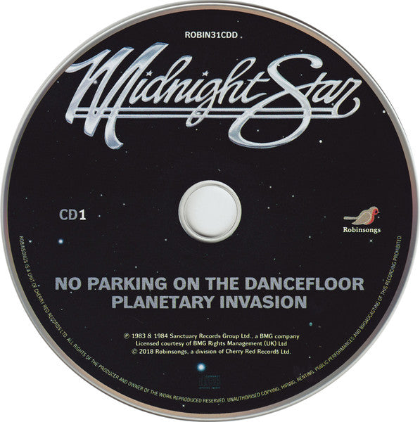 Image of Label Cover of 2xCD - VG+/VG+ - MIDNIGHT STAR, No Parking On The Dancefloor / Planetary Invasion / Headlines (Robinsongs; ROBIN31CDD, UK 2018, Jewel Case), , - 1256160S