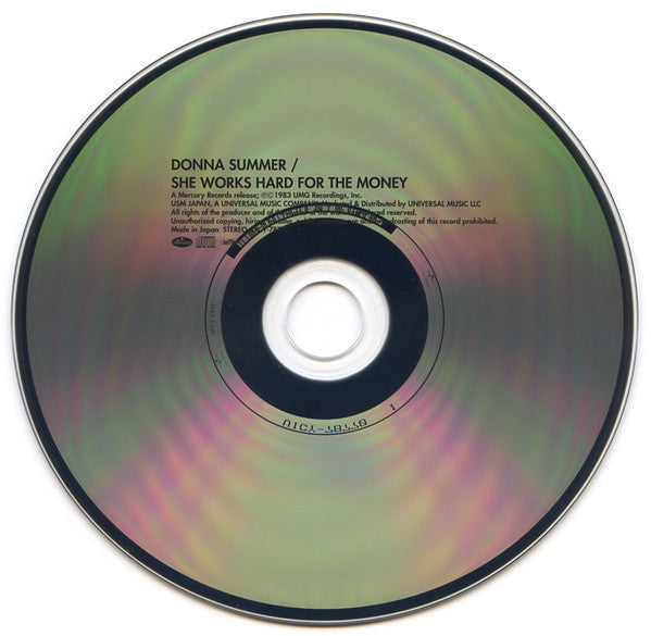 Image of Label Cover of CD - EX/EX - DONNA SUMMER, She Works Hard For The Money (Mercury; UICY-78770, Japan 2018, Limited Edition, With Obi Strip), Opened Instore, Unplayed, - 1256174S