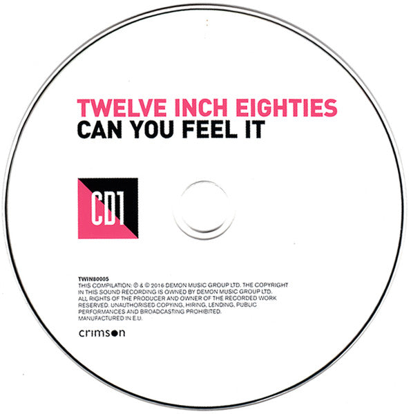 Image of Label Cover of 3xCD - VG+/VG+ - VARIOUS, Twelve Inch Eighties (Can You Feel It) (Crimson; TWIN80005, UK 2016, Triple Gatefold), Opened Instore, - 1256195S