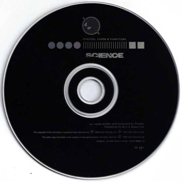 Image of Label Cover of CD - VG+/VG - PHOTEK, Form & Function (Science; CDQED2, Europe 1998, Jewel Case), , - 2816024C