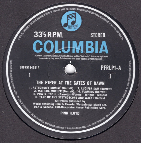 Image of Label Cover of LP - NEW/NEW - PINK FLOYD, The Piper At The Gates Of Dawn (Pink Floyd Records; PFRLP1, USA & Canada 2025 Reissue, 180 Gram Vinyl), , - 1316808C