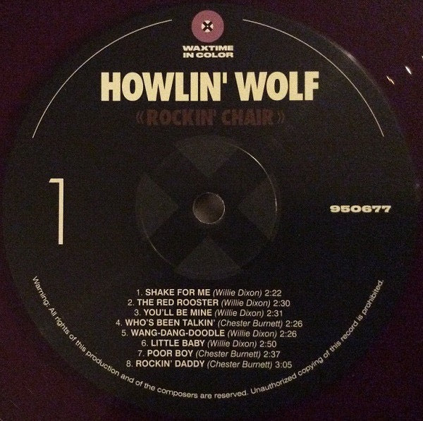 Image of Label Cover of LP - NEW/NEW - HOWLIN' WOLF, Rockin' Chair (WaxTime In Color; 950677, Netherlands 2019 Reissue, Limited Edition, Purple Vinyl, 180g), , - 3536168E