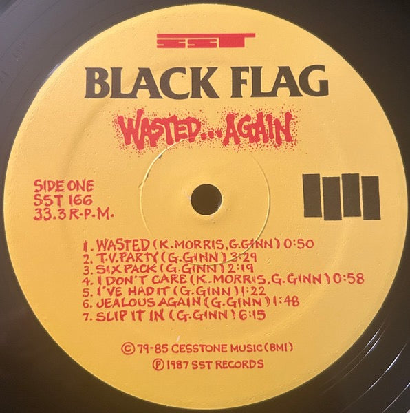 Image of Label Cover of LP - NEW/NEW - BLACK FLAG, Wasted...Again (SST Records; SST 166, US Reissue, Compilation), , - 1336115E