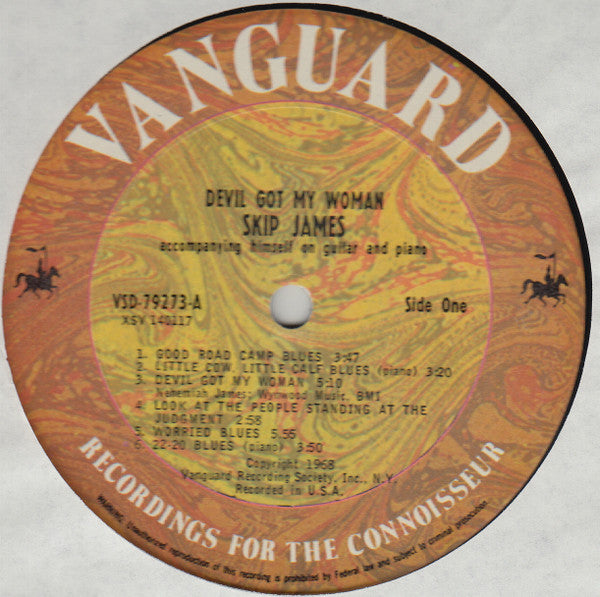 Image of Label Cover of LP - VG/G+ - SKIP JAMES, Devil Got My Woman (Vanguard; VSD 79273, US 1970s Reissue, Stereo), Record fogged. Sleeve slightly bent; pinched / creased on reverse; a stain and some wear, - 1316415C