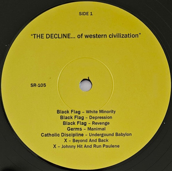 Image of Label Cover of LP - NEW/NEW - VARIOUS, The Decline Of Western Civilization (Survival Research; SVVRCH065, Australia 2022 Reissue, Insert, Unofficial Release), , - 1316364C
