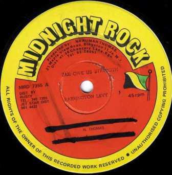Image of Front Cover of 12" - /G+ - BARRINGTON LEVY / GENERAL SAINT, Jah Give Us Strength / Don't Take Life (Midnight Rock; , UK 1980s), Covered in marks and scuffs, plays close to VG, still enjoyable., - 1326243E