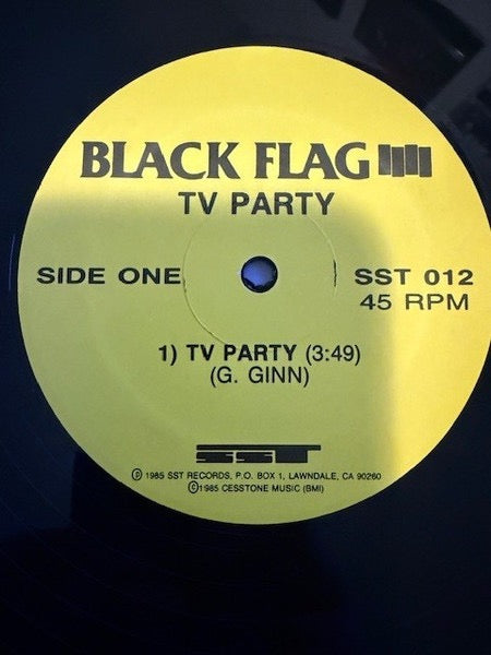 Image of Label Cover of 12" - NEW/NEW - BLACK FLAG, TV Party (SST Records; SST 012, US Reissue, Picture Sleeve), , - 1316424C