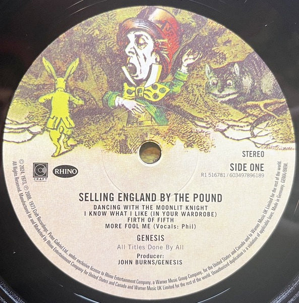 Image of Label Cover of LP - NEW/NEW - GENESIS, Selling England By The Pound (Rhino; 0603497896189, Europe 2024 Reissue, Standard Sleeve, Insert), , - 1336266E