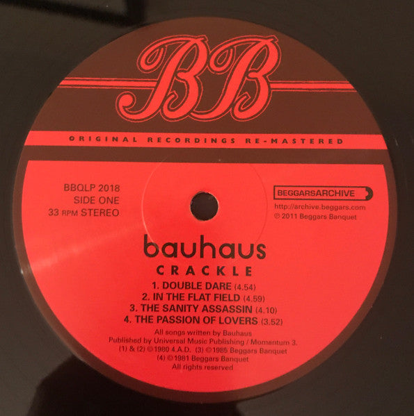 Image of Label Cover of 2xLP - NEW/NEW - BAUHAUS, Best Of Bauhaus | Crackle (Beggars Banquet; BBQLP 2018, Europe 2000s Reissue, Gatefold), , - 1356178S