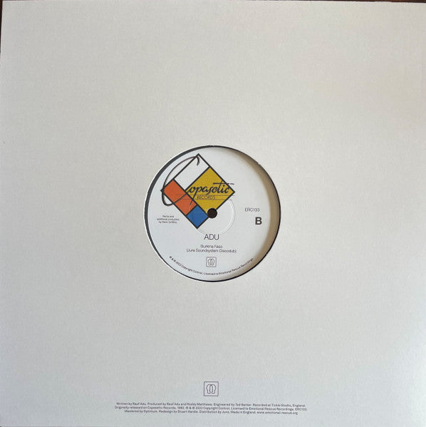 Image of Back Cover of 12" - EX/VG+ - ADU, Burkina Faso (Wagadugu Blues) (Emotional Rescue; ERC133, UK 2023, Picture Sleeve), Strong VG+, - 1346302S