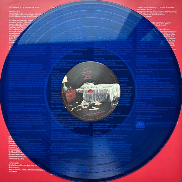 Image of Label Cover of LP - VG+/VG+ - MICHELLE, Songs About You Specifically (Transgressive Records; TRANS814X, UK 2024, Stickered Plastic Sleeve, Inner, Transparent Blue Vinyl), , - 1316764C