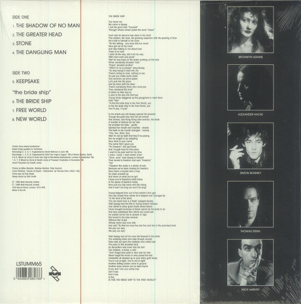 Image of Back Cover of LP - EX/EX - CRIME & THE CITY SOLUTION, The Bride Ship (Mute; LSTUMM65, Worldwide 2023 Reissue, White Vinyl, Ltd to 1000), Opened Instore, Still In Stickered Shrinkwrap, - 1346343S