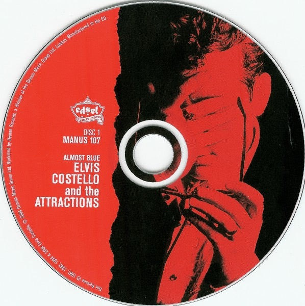 Image of Label Cover of 2xCD - VG/VG - ELVIS COSTELLO AND THE ATTRACTIONS, Almost Blue (Edsel Records; MANUS 107, UK 2004 Reissue, Double CD Case), , - 1416007C