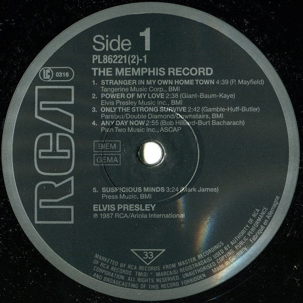 Image of Label Cover of 2xLP - VG+/VG+ - ELVIS PRESLEY, 1969: Year In Review - Memphis Record (RCA; PL86221, Germany 1987, Gatefold), , - 2926056E