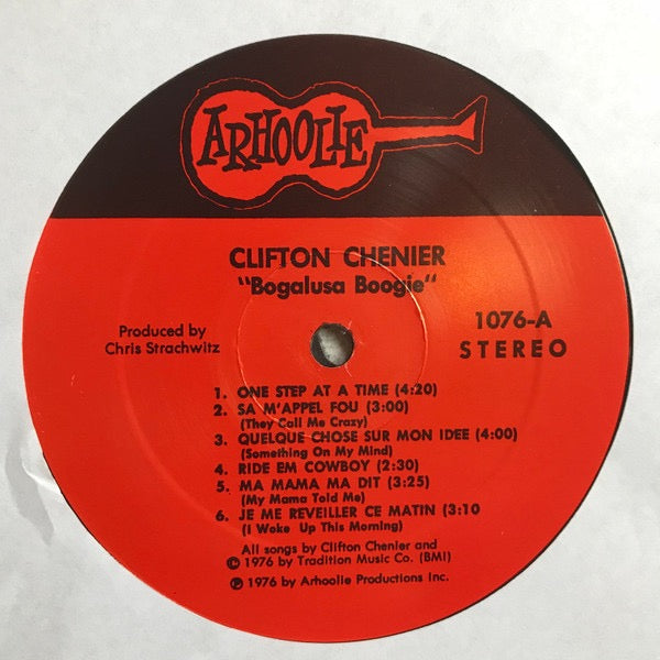 Image of Label Cover of LP - VG/VG - CLIFTON CHENIER, Bogalusa Boogie (Arhoolie Records; 1076, US Reissue, Pasteback Sleeve), Strong VG across the board. Light storage marks to disc., - 1416214C