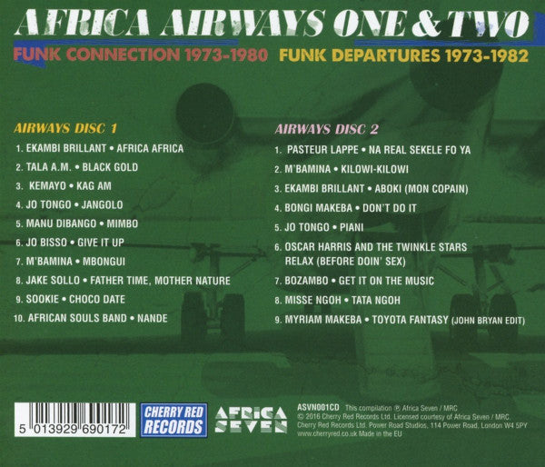 Image of Back Cover of 2xCD - VG+/VG+ - VARIOUS, Africa Airways One & Two (Funk Connection - Funk Departures 1973-1982) (Africa Seven ; ASVN001CD, UK 2016), , - 3136011E