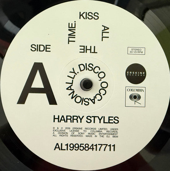 Image of Label Cover of LP - EX/VG+ - HARRY STYLES, Kiss All The Time. Disco, Occasionally. (Columbia; 19958417711, Europe 2026, Gatefold, Inner & Booket, 180g Black Vinyl), Still In Opened Shrinkwrap With Hype Sticker, - 4216651C