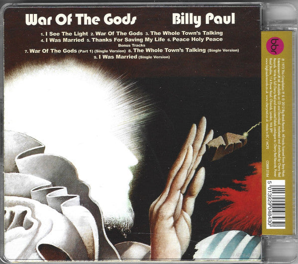 Image of Back Cover of CD - VG+/VG+ - BILLY PAUL, War Of The Gods (Big Break Records; CDBBR 0184, UK 2012 Reissue), Opened Instore, - 1456530S