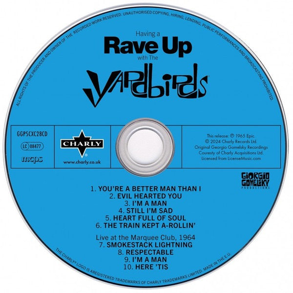 Image of Label Cover of CD - VG+/VG+ - THE YARDBIRDS, Having A Rave Up With The Yardbirds (Charly Records; GGPSCXC28CD, Europe 2024 Reissue, Digipak), , - 1416551C