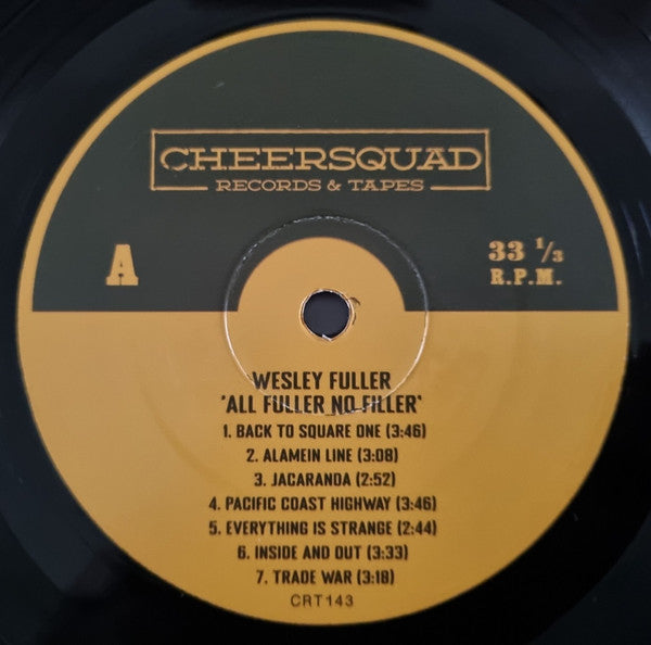 Image of Label Cover of LP - EX/VG+ - WESLEY FULLER, All Fuller No Filler (Cheersquad Records & Tapes; CRT143, Australia 2024, Insert, Black Vinyl), Still in shrinkwrap., - 1416575C