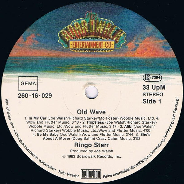 Image of Label Cover of LP - VG/VG+ - RINGO STARR, Old Wave (The Boardwalk Entertainment Co; 260 16 029, Germany 1983), , - 1526032E