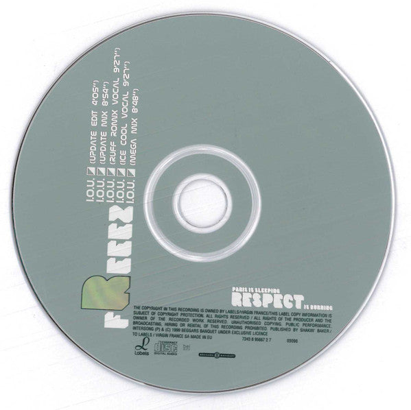 Image of Label Cover of CD - EX/EX - FREEEZ, I.O.U. (Labels; 7243 8 95667 2 7, France 1999 Reissue), Opened Instore, Small Crack on Jewel Case, - 1556078S