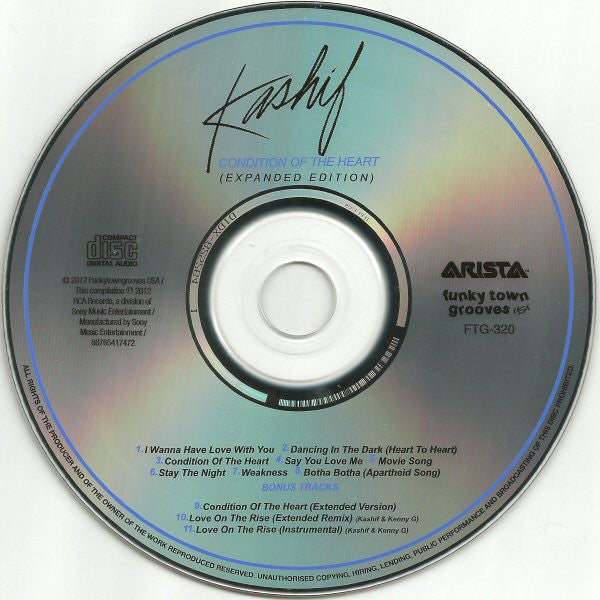 Image of Label Cover of CD - EX/EX - KASHIF, Condition Of The Heart (Funkytowngrooves; FTG 320, US 2012 Reissue), Opened Instore, - 1556114S