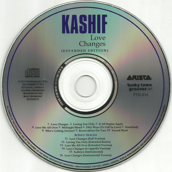 Image of Label Cover of CD - EX/EX - KASHIF, Love Changes (Funkytowngrooves ; FTG-314, US 2012 Reissue, Expanded Edition), Opened Instore, - 1556286S