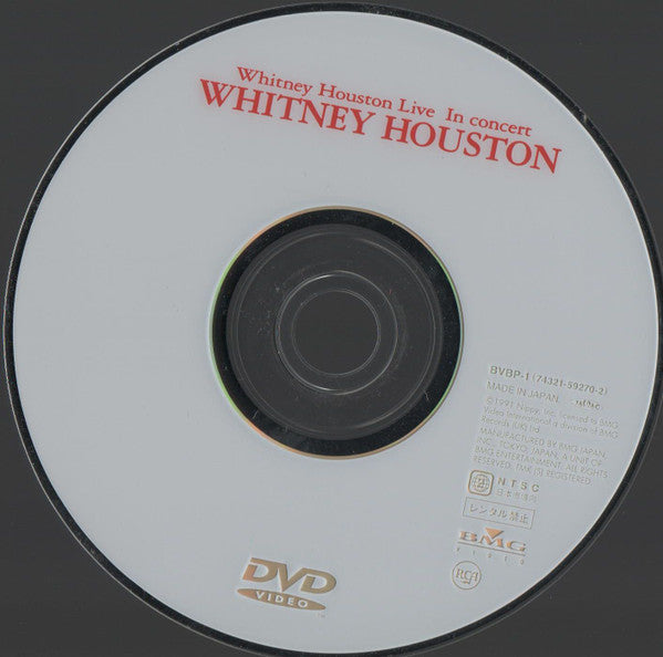 Image of Label Cover of CD - EX/EX - WHITNEY HOUSTON, Live In Concert (BMG Video; BVBP-1, Japan 1998 Reissue, DVD), Still In Opened Shrinkwrap With Sticker, - 1556290S