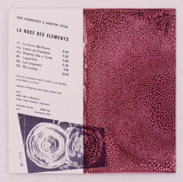 Image of Back Cover of LP - VG+/VG+ - KIKI KOMENDO & MARTIN VITAL, La Noce Des l ments (Groovedge Records; GRVDG008, France 2024, Textured Screened Sleeve, Insert, Numbered), No. 000241, Hairlines, - 1546199S
