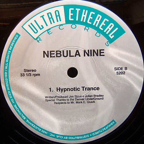Image of Back Cover of 12" - /G - SPASM / LENNY DEE / NEBULA NINE, Spasm / Meta. 1 / Hypnotic Trance (Ultra Ethereal; CLR 5202, US 1993, Plain Sleeve), B-Side is VG., - 1526339E