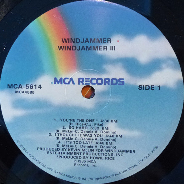 Image of Label Cover of LP - G+/VG+ - WINDJAMMER, Windjammer III (MCA Records; MCA-5614, US 1985), Sleeve has large sticker ghost on front; wear and scuffs; old stickers on reverse, - 1516533C