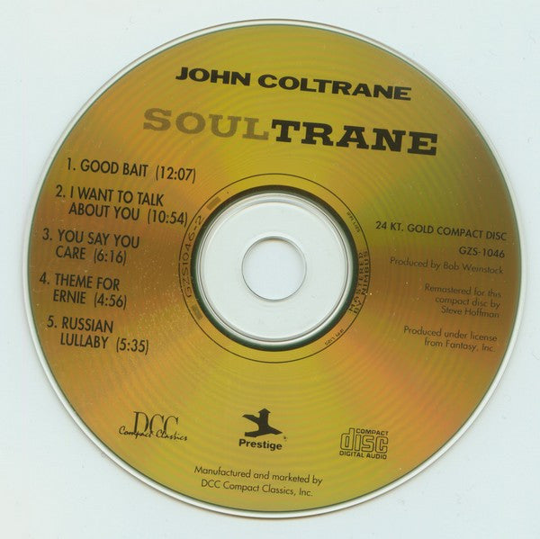 Image of Label Cover of CD - VG/VG+ - JOHN COLTRANE, Soultrane (DCC Jazz; GZS-1046, US , Slipcase, Booklet), 24 Karat Gold Disc., - 1536252E