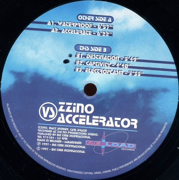 Image of Label Cover of 3x12" - G+/G+ - ZZINO VS ACCELERATOR, On / Off (Re-load Records; REL 972104, Belgium 1997), , - 1526395E