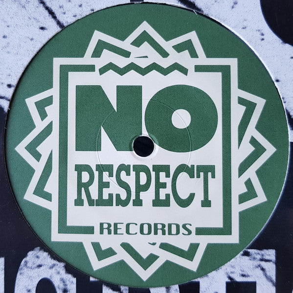Image of Back Cover of 12" - G+/G - MEGA 'LO MANIA, The Finest (No Respect Records; NRR 027, Germany 1994, Die Cut Company Sleeve), Disc heavily hairlines with some light marks. Sleeve has damaged corners and creasing., - 1616017C