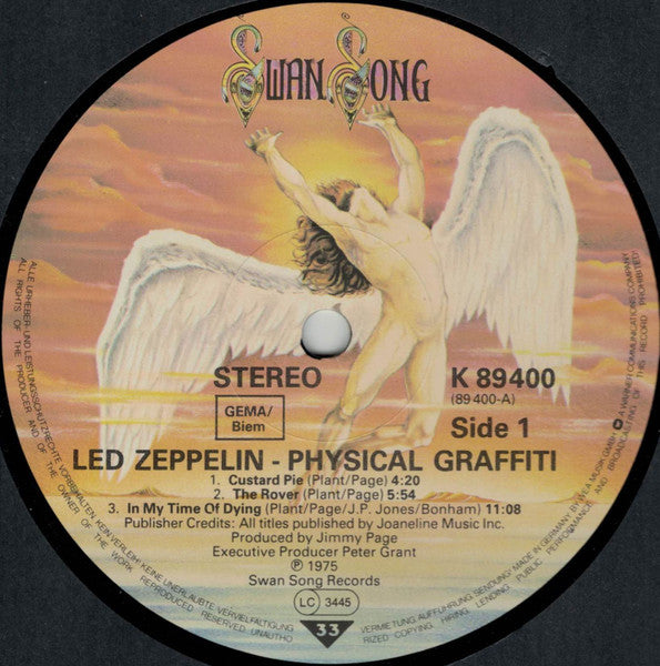 Image of Label Cover of 2xLP - VG/VG - LED ZEPPELIN, Physical Graffiti (Swan Song; SSK 89 400-O, Europe 1970s Reissue, Die Cut Sleeve, 2 Inners & Insert, PF and WEA matrices), Light hairlines., - 4226159E
