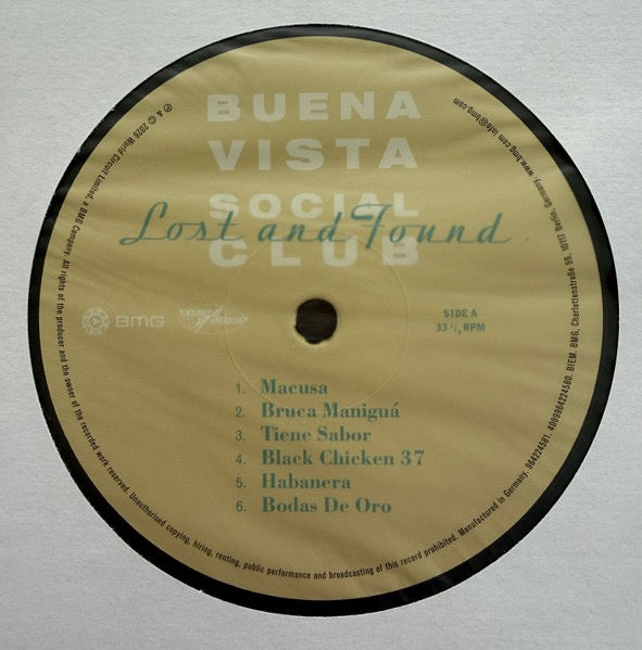 Image of Label Cover of LP - NEW/NEW - BUENA VISTA SOCIAL CLUB, Lost And Found (BMG; 964224581, UK 2026 Reissue, Booklet), , Lost and Found (2015) is a posthumous compilation album by the Buena Vista Social Club, released nearly two decades after their landmark 1997 debut. Features core members such as Ibrahim Ferrer, Compay Segundo, Omara Portuondo, Rub n Gonz lez, and Eliades Ochoa. This new lacquer cut is pressed on 180g vinyl. - 2016320C